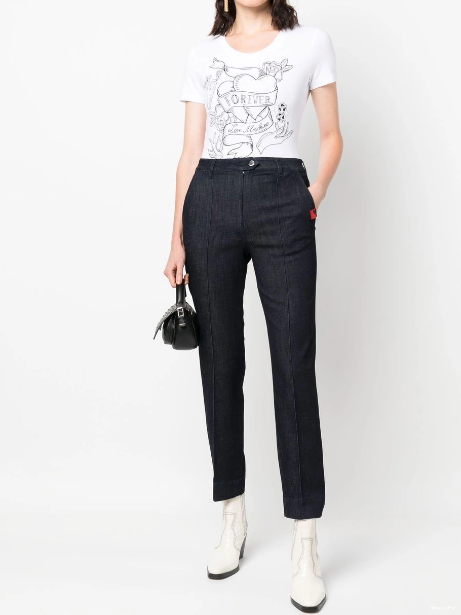 Cheap logo-patch Women Moschino Love jeans cropped 0425